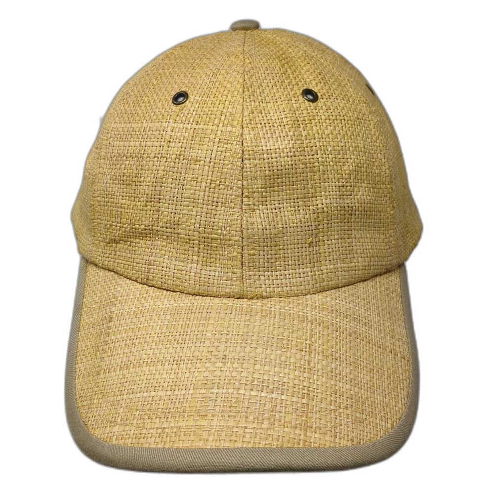 Dorfman Pacific Co Baseball Cap Yellow One Size Straw Textured Strapback Hat